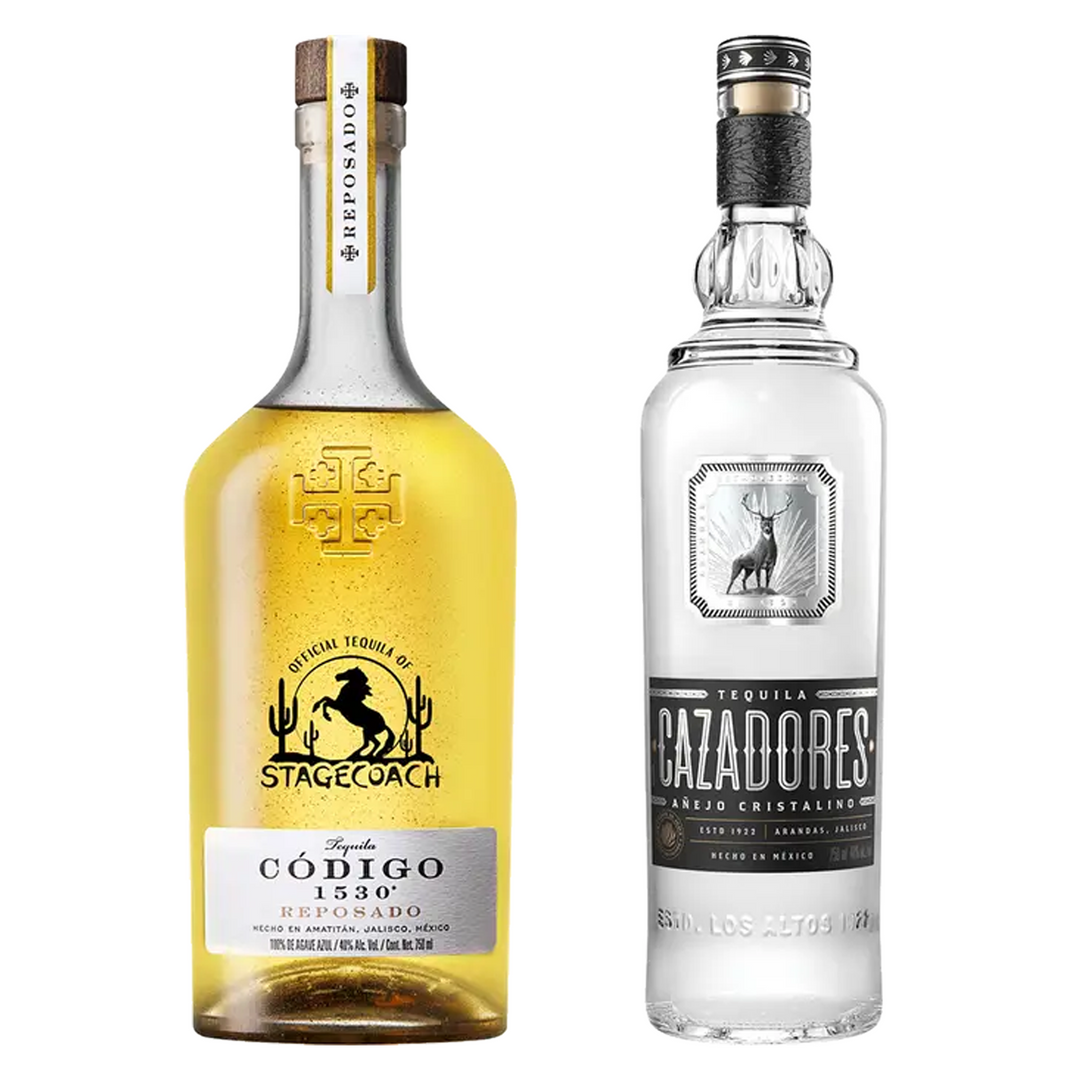 Codigo 1530 Tequila Reposado 80 Stagecoach Music Festival & Cazadores Tequila Anejo Cristalino Bundle