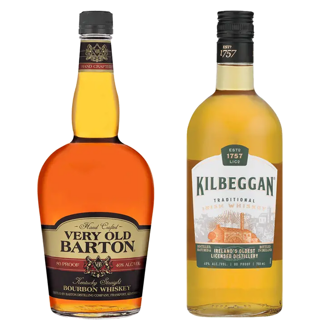 Very Old Barton Straight Bourbon & Kilbeggan Blended Irish Whiskey Bundle