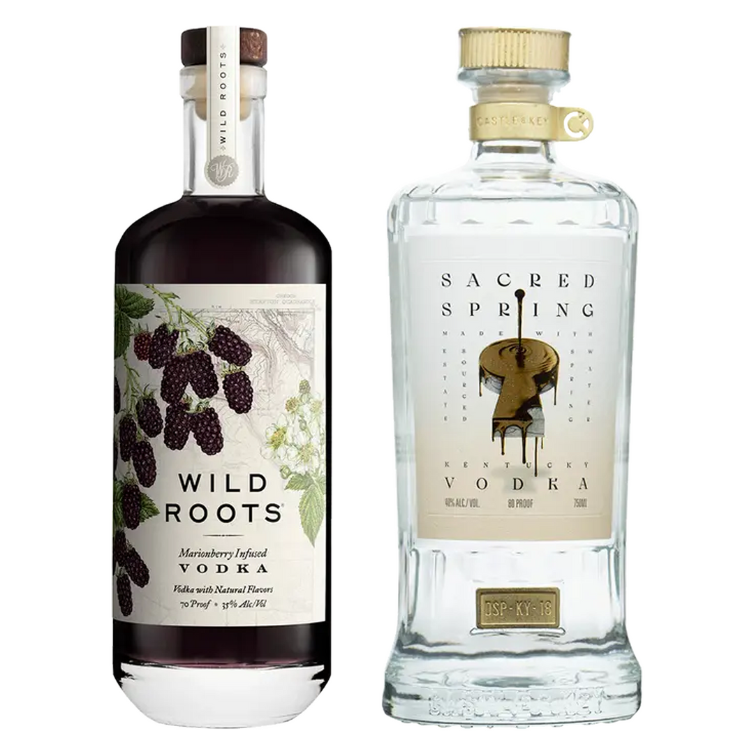 Wild Roots Marionberry Vodka & Castle & Key Sacred Spring Vodka Bundle