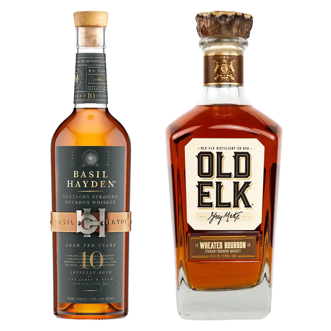 Basil Hayden's Straight Bourbon Artfully Aged 10 Yr & Old Elk Straight Wheat Whiskey 6 Yr Bundle