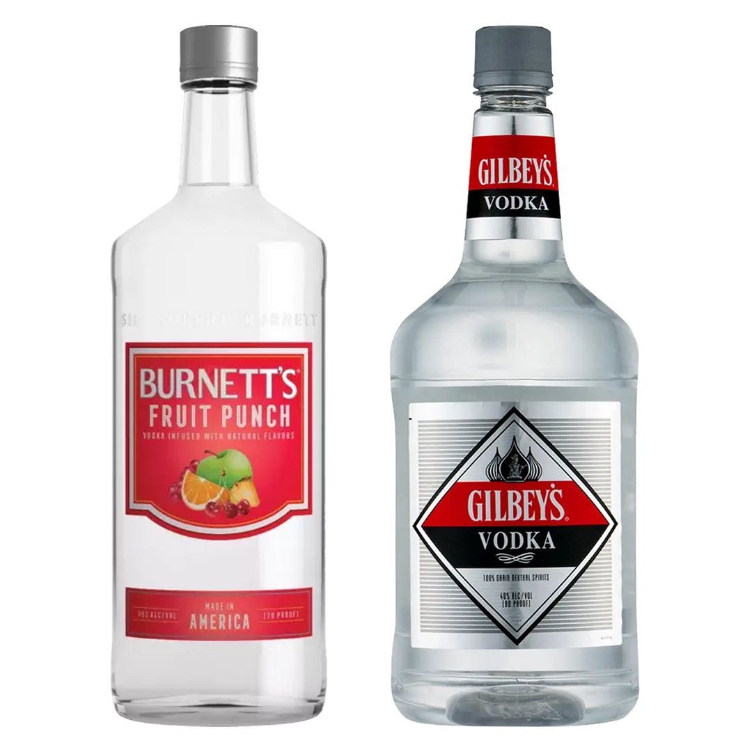 Burnett's Fruit Punch Flavored Vodka & Gilbey's Vodka Bundle