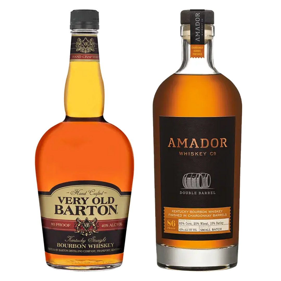 Very Old Barton Straight Bourbon & Amador Whiskey Co. Bourbon Double Barrel Chardonnay Barrel Finished Bundle