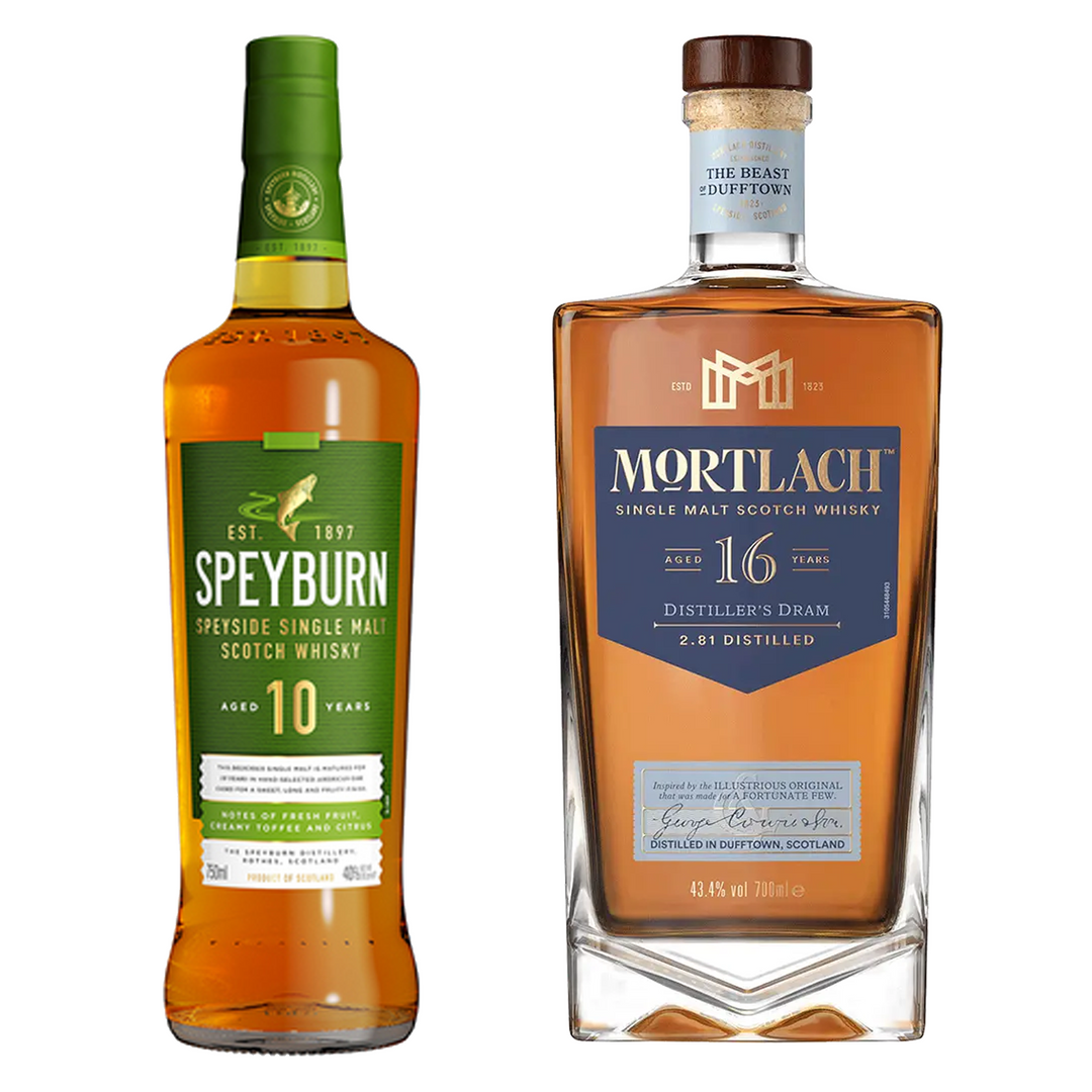 Speyburn Single Malt Scotch 10 Yr & Mortlach Single Malt Scotch Distiller's Dram 16 Yr Bundle