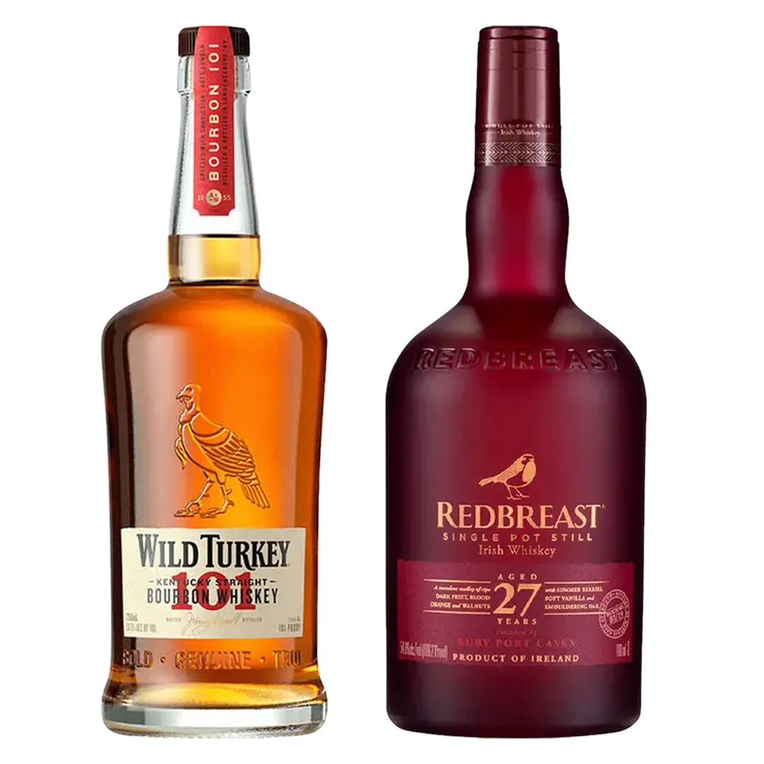 Wild Turkey Straight Bourbon & Redbreast Single Pot Still Irish Whiskey 27 Yr Bundle