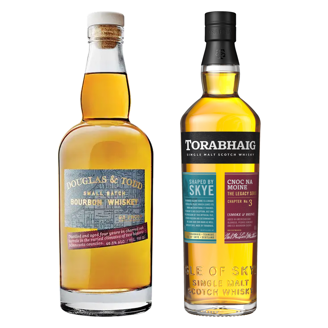 Douglas & Todd Bourbon Small Batch 4 Yr & Torabhaig Single Malt Scotch Cnoc Na Moine Legacy Series #3 Bundle