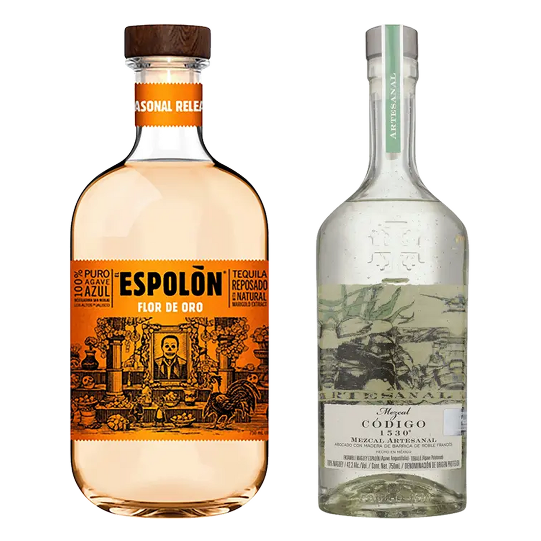 Espolon Tequila Reposado Flor De Oro & Codigo 1530 Mezcal Artesanal Joven Bundle