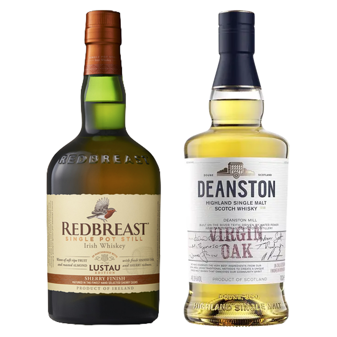 Redbreast Single Pot Still Irish Whiskey Sherry Finish Lustau Edition & Deanston Single Malt Scotch Finished In Virgin Oak Bundle