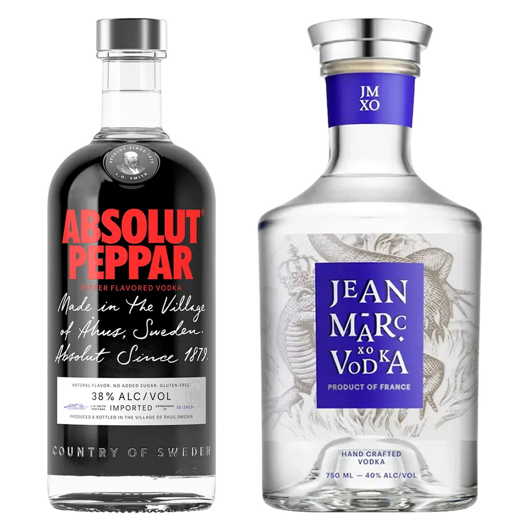 Absolut Chili Pepper Flavored Vodka & Jean Marc Vodka Xo Bundle
