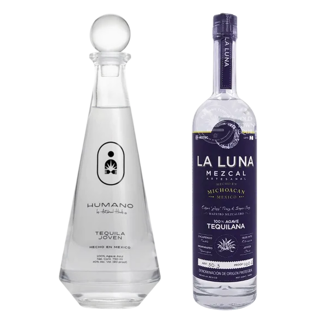 Humano Tequila Joven & La Luna Mezcal Black Label Bundle