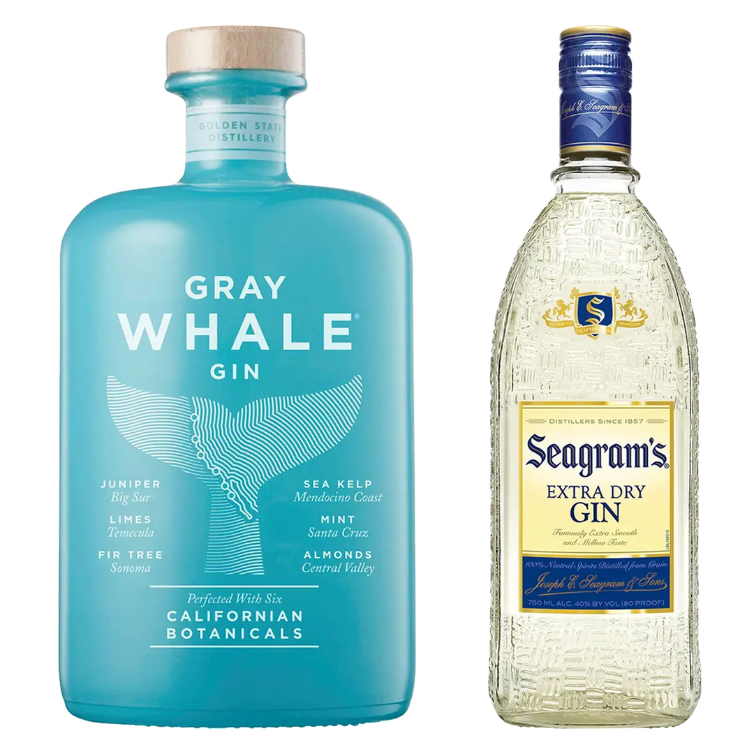 Gray Whale Dry Gin & Seagram's Extra Dry Gin Bundle