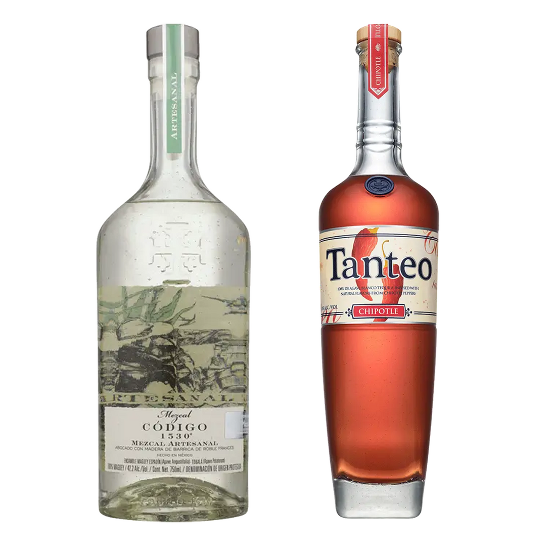 Codigo 1530 Mezcal Artesanal Joven & Tanteo Tequila Blanco Chipotle Bundle
