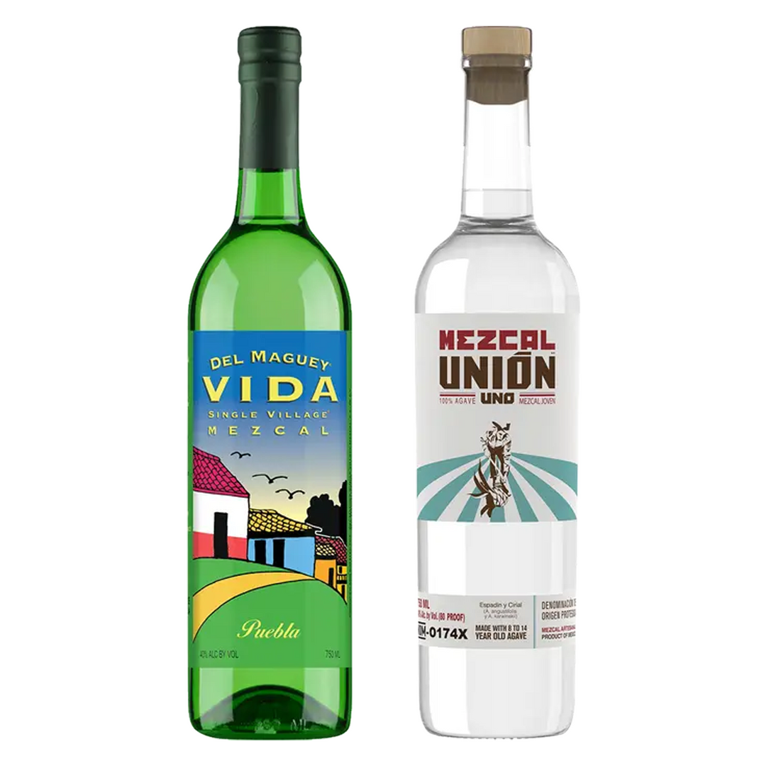 Del Maguey Mezcal Vida Single Village Puebla & Union Uno Mezcal Joven Bundle