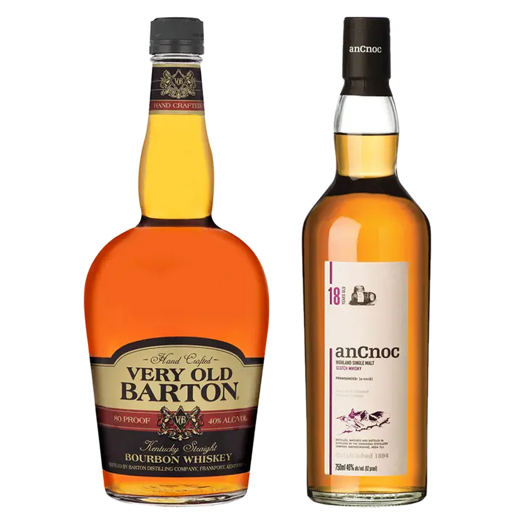 Very Old Barton Straight Bourbon & Ancnoc Single Malt Scotch 18 Yr Bundle
