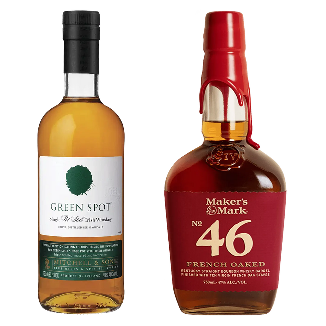 Green Spot Single Pot Still Irish Whiskey & Maker's 46 Straight Bourbon Bundle