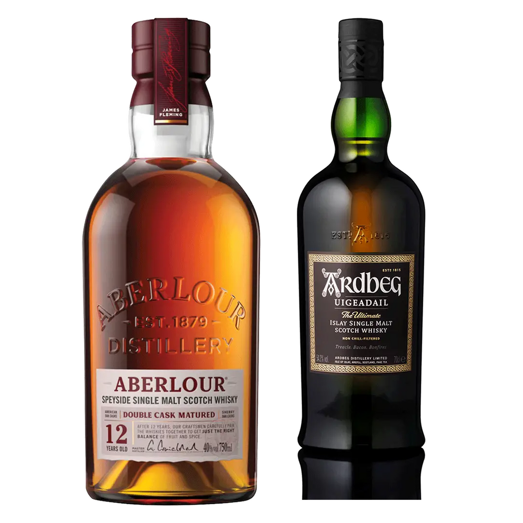 Aberlour Single Malt Scotch Double Cask Matured 12 Yr & Ardbeg Single Malt Scotch Uigeadail Bundle