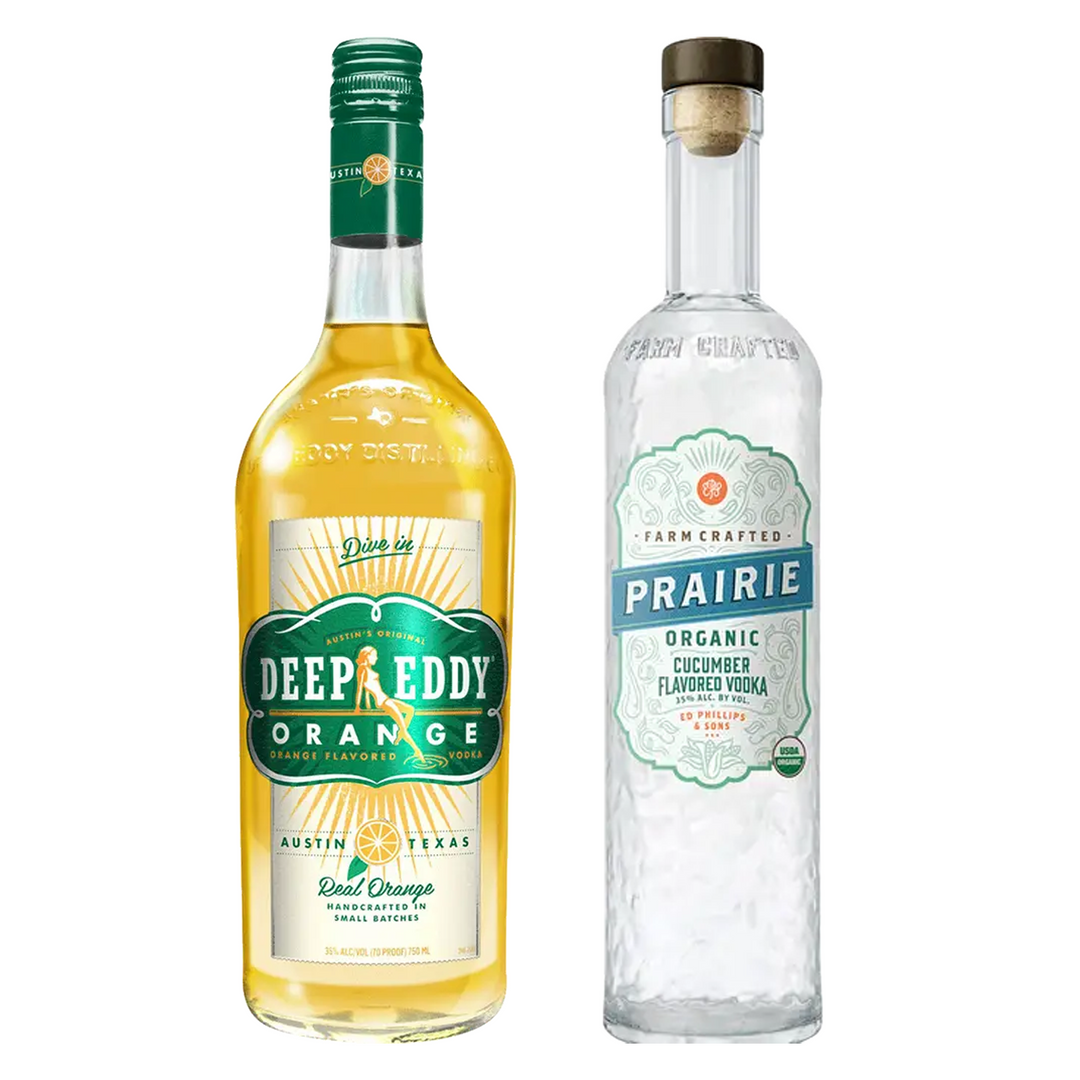 Deep Eddy Orange Flavored Vodka & Prairie Cucumber Flavored Vodka Bundle