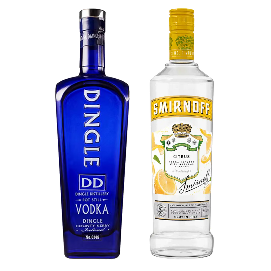 Dingle Vodka Dd Pot Still & Smirnoff Vodka Citrus Flavored Bundle