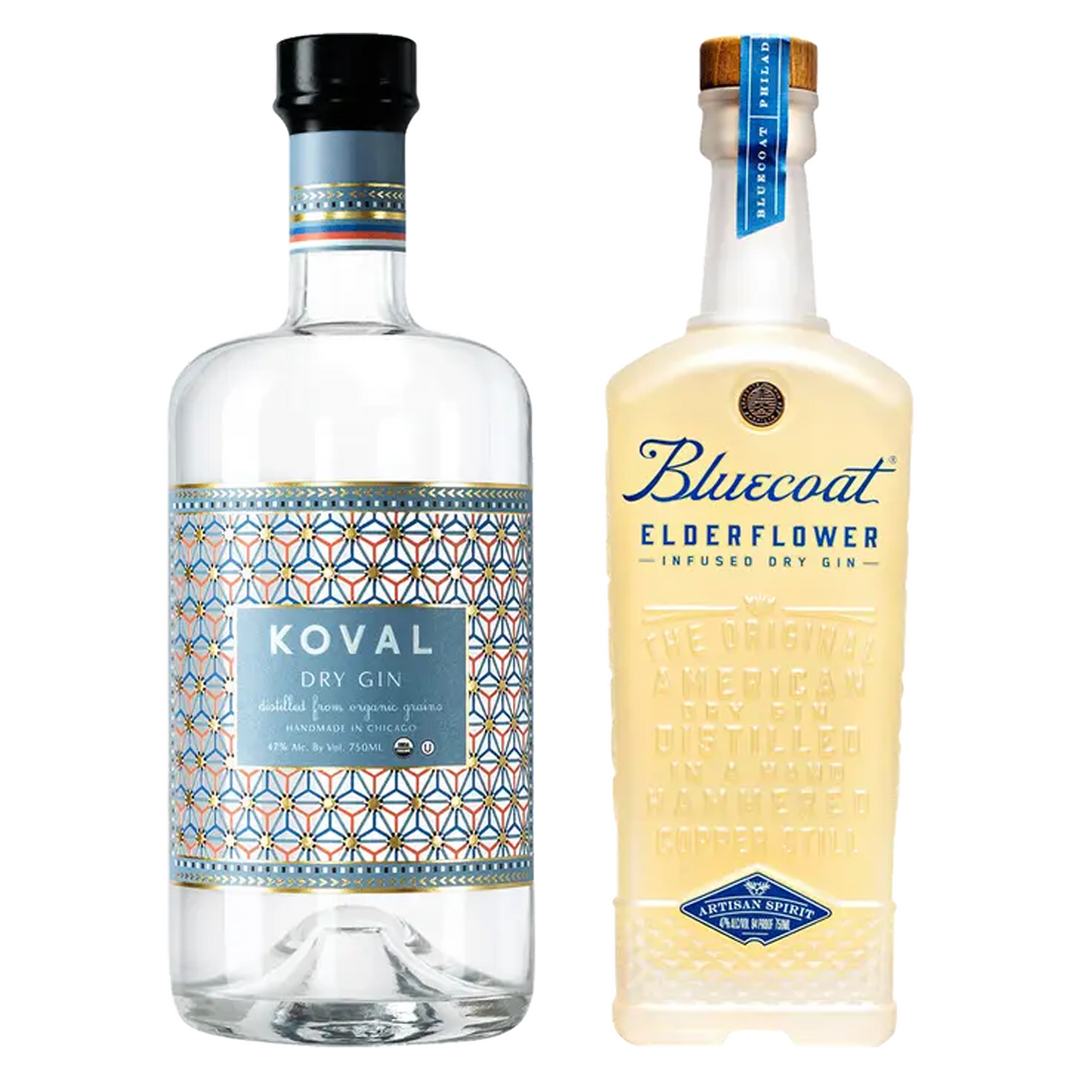 Koval Dry Gin & Bluecoat Elderflower Dry Gin Bundle