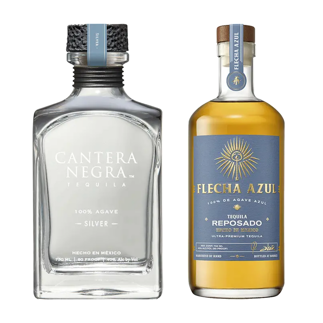 Cantera Negra Tequila Silver & Flecha Azul Tequila Reposado Bundle
