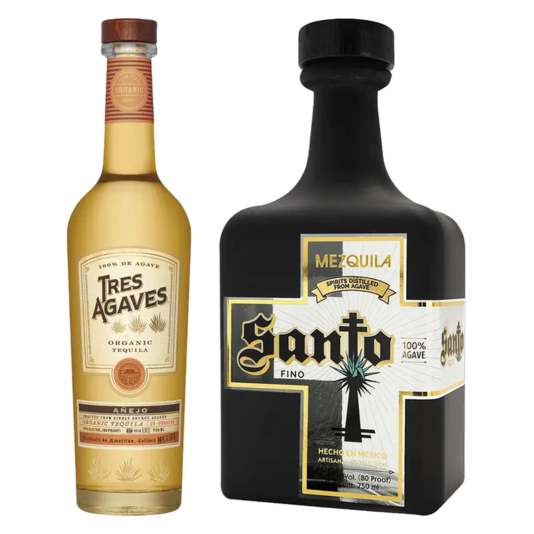 Tres Agaves Tequila Anejo & Santo Mezcal Mezquila Fino Bundle