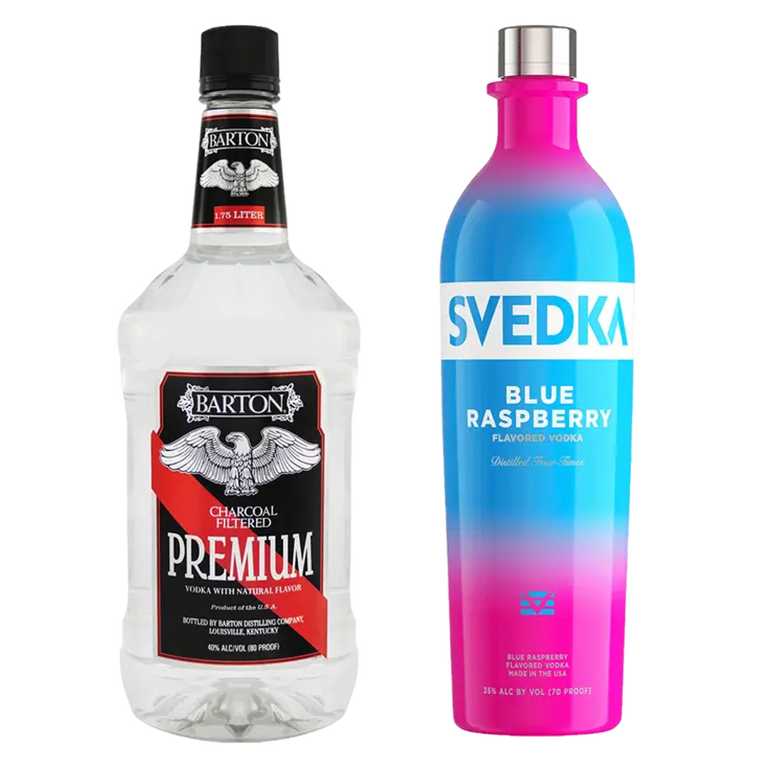 Barton Vodka & Svedka Blue Raspberry Flavored Vodka Bundle