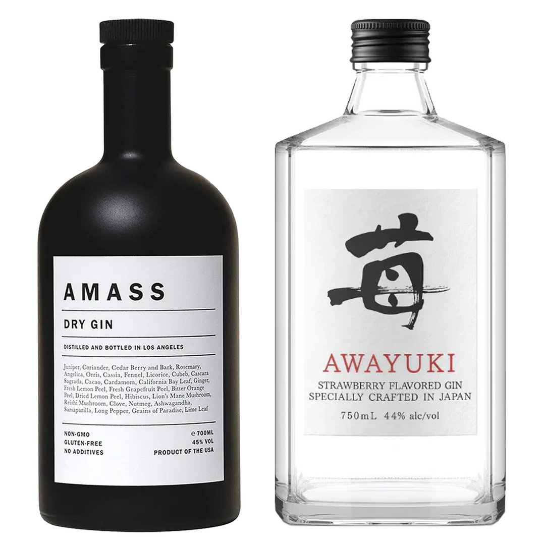Amass Dry Gin Los Angeles & Awayuki Strawberry Flavored Gin Bundle