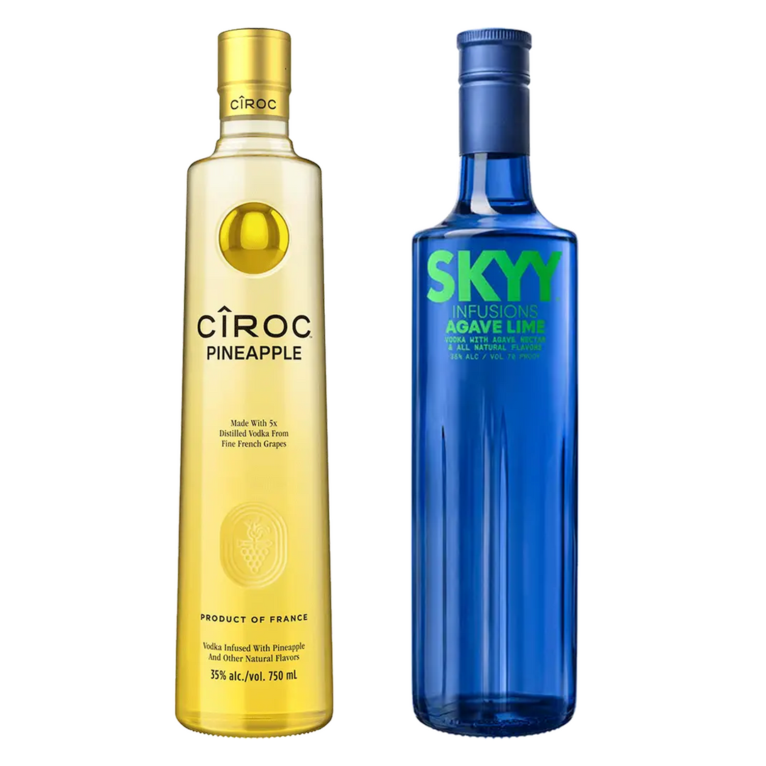 Ciroc Pineapple Flavored Vodka & Skyy Lime Flavored Vodka Infusions Bundle