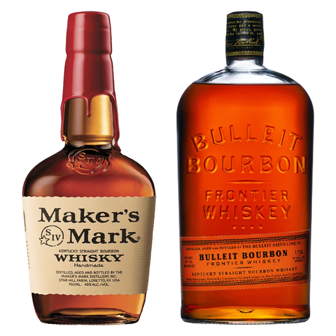 Maker's Mark Straight Bourbon & Bulleit Straight Bourbon Frontier Whiskey 6 Yr Bundle