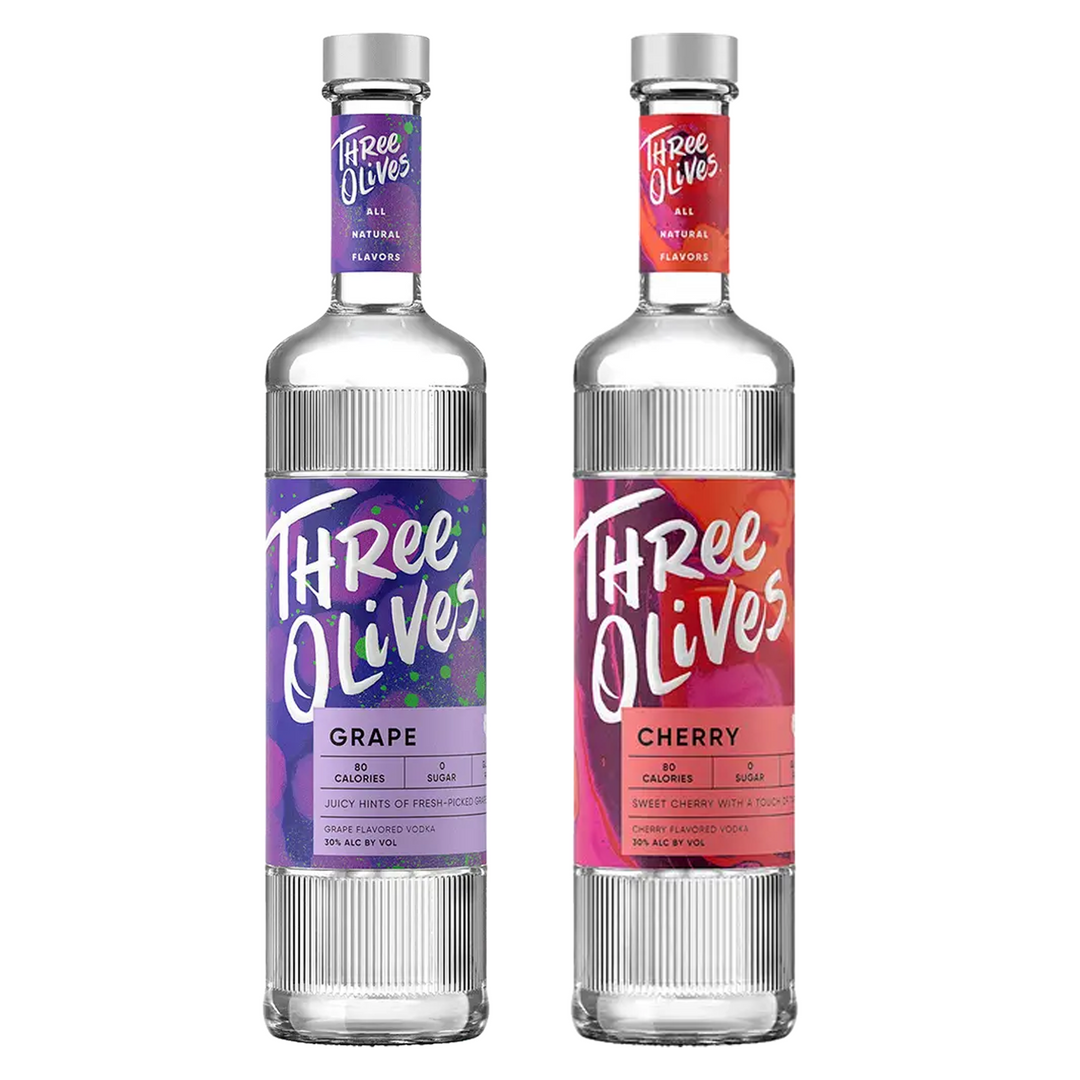 Three Olives Grape Vodka & Three Olives Cherry Vodka Bundle