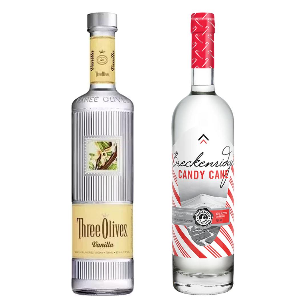Three Olives Vanilla Vodka & Breckenridge Candy Cane Vodka Bundle