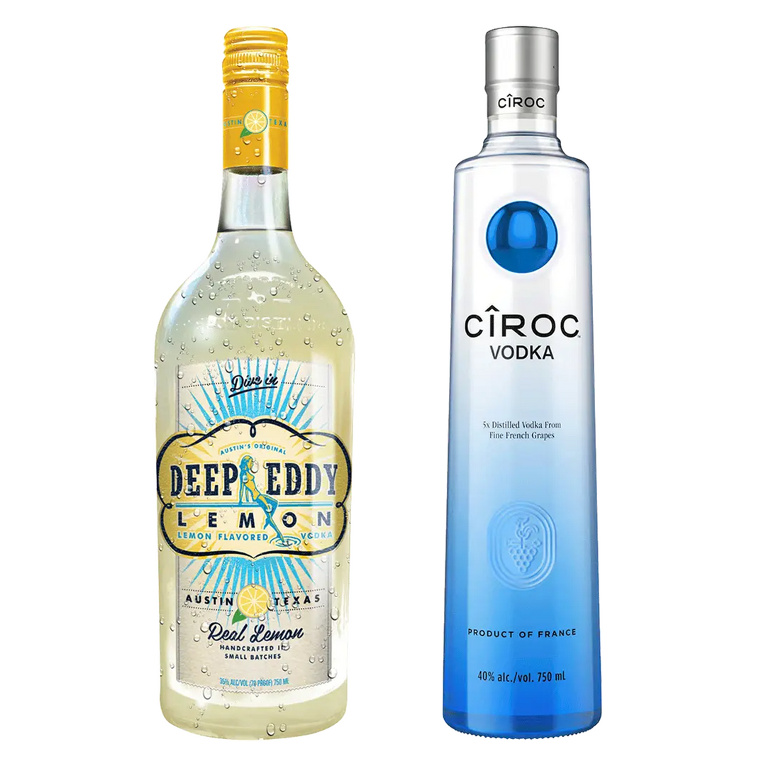 Deep Eddy Lemon Flavored Vodka & Ciroc Vodka Snap Frost Bundle