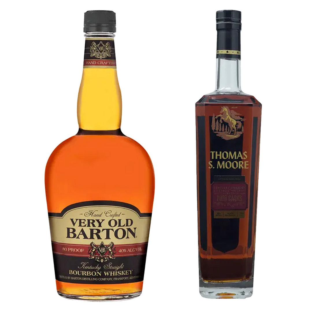 Very Old Barton Straight Bourbon & Thomas S. Moore Straight Bourbon Extended Cask Finish Port Casks Bundle