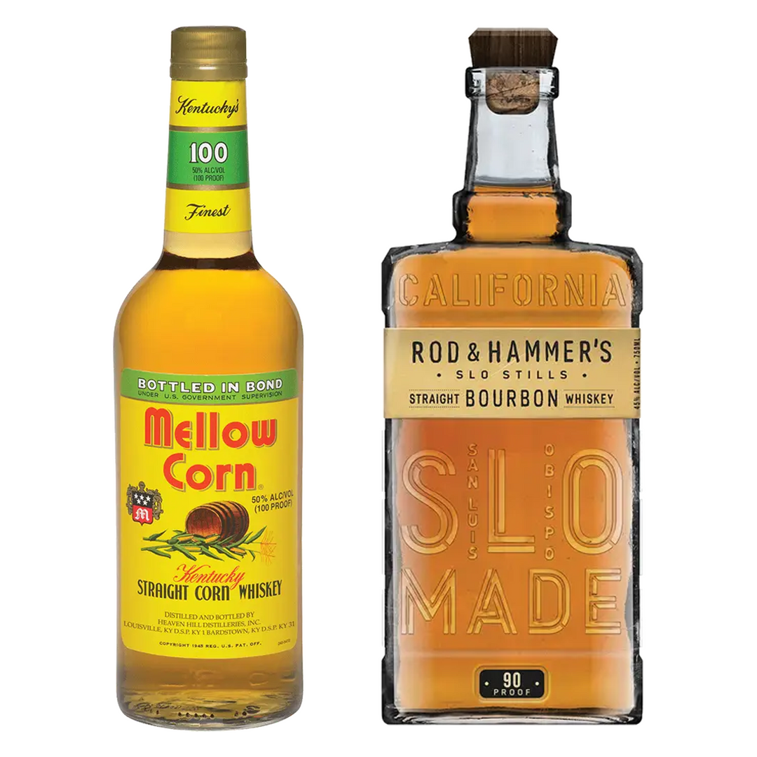 Mellow Corn Straight Corn Whiskey Bottled In Bond & Rod & Hammer's Straight Bourbon Slo Stills Bundle