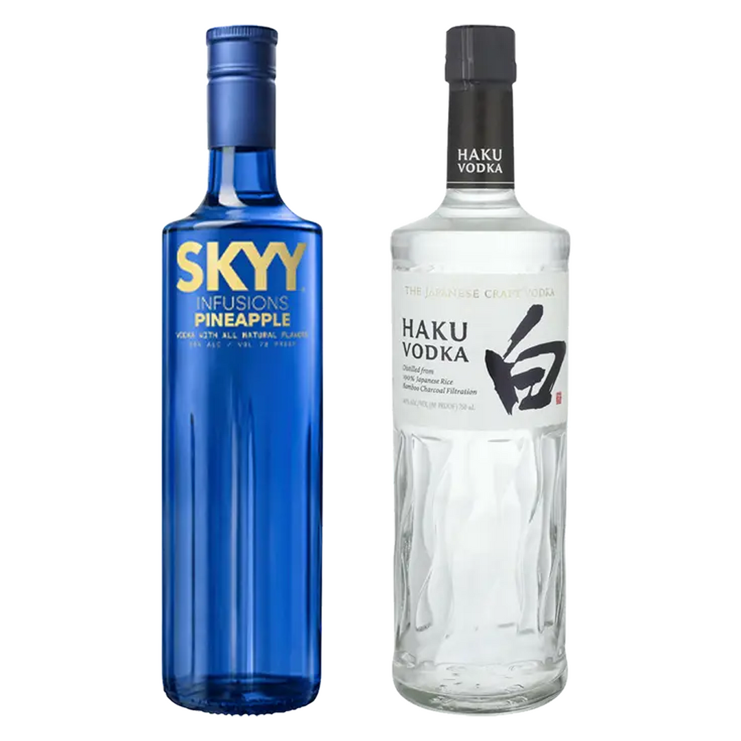 Skyy Pineapple Flavored Vodka Infusions & Suntory Vodka Haku Bundle