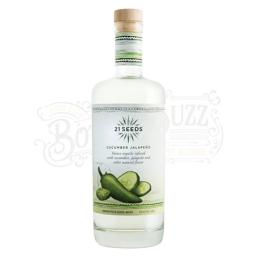 21 Seeds Cucumber Jalapeno Infused Blanco Tequila Flavored Tequila 1L