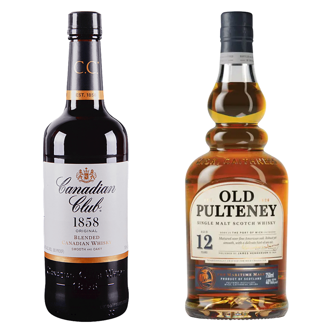Canadian Club Canadian Whisky & Old Pulteney Single Malt Scotch 12 Yr Bundle