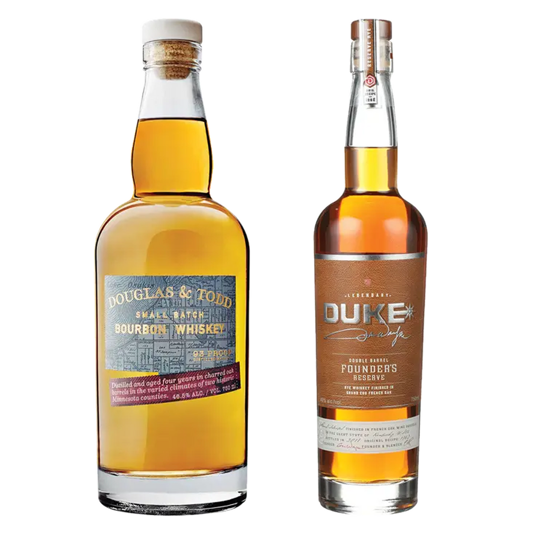 Douglas & Todd Bourbon Small Batch 4 Year& Duke Rye Whiskey Double Barrel Founder's Reserve Bundle