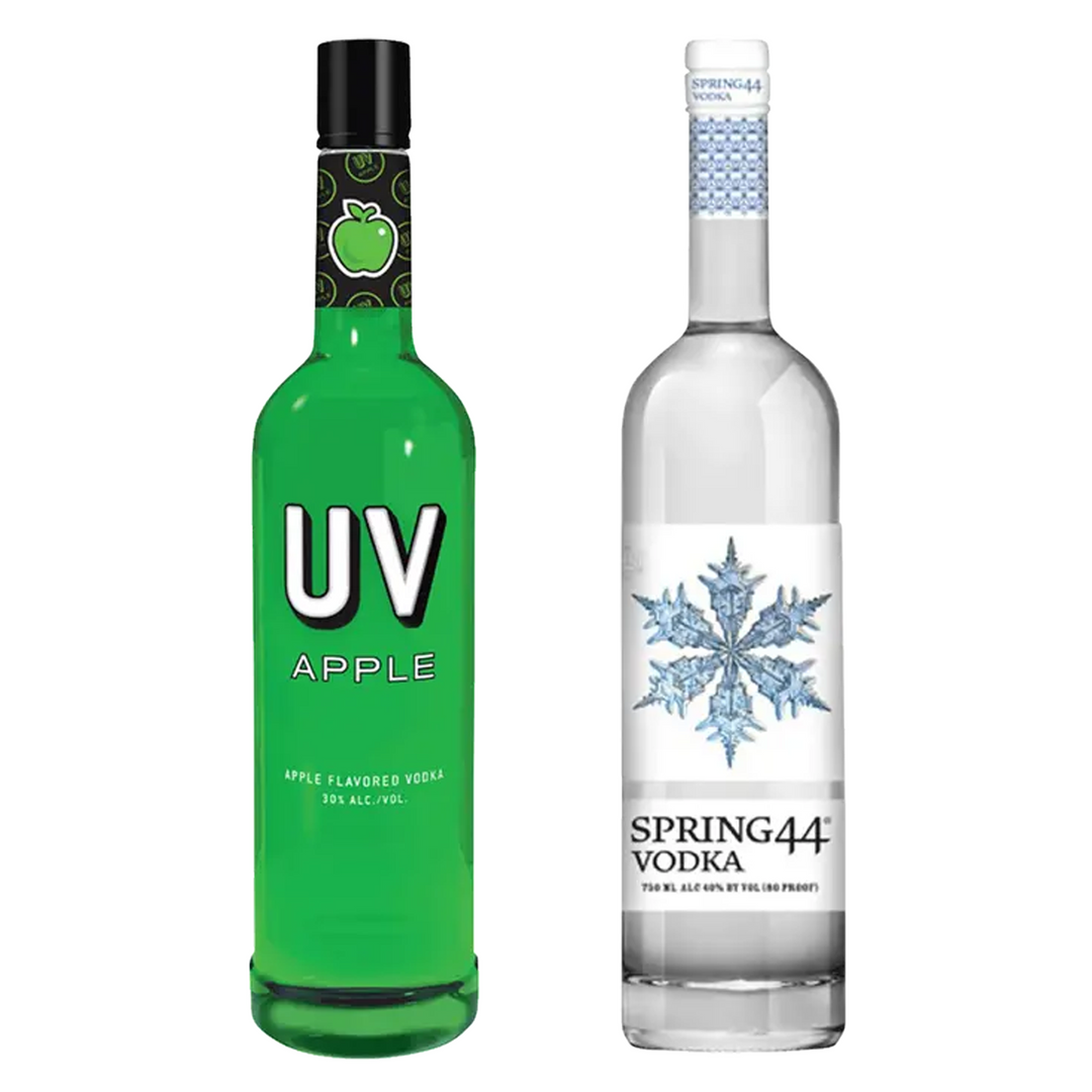 Uv Apple Flavored Vodka & Spring 44 Vodka Bundle