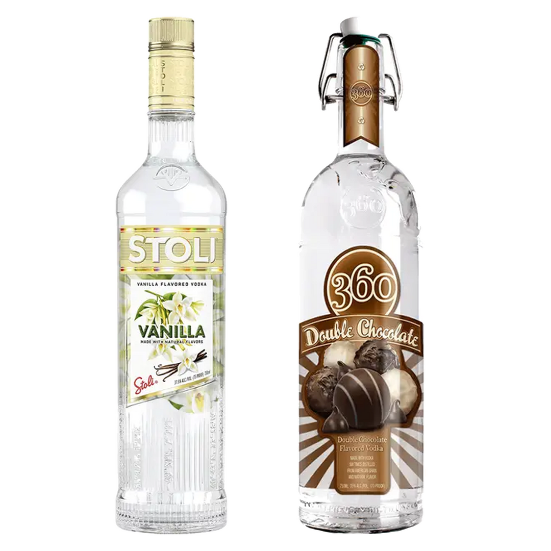 Stoli Vanilla Vodka & 360 Vodka Double Chocolate Bundle