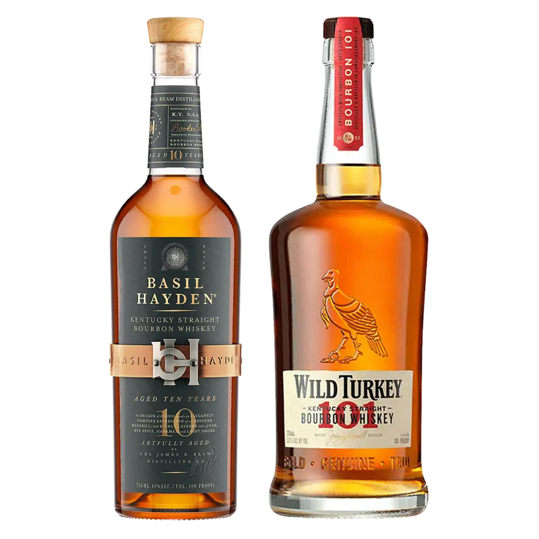 Basil Hayden's Straight Bourbon Artfully Aged 10 Yr & Wild Turkey Straight Bourbon Bundle