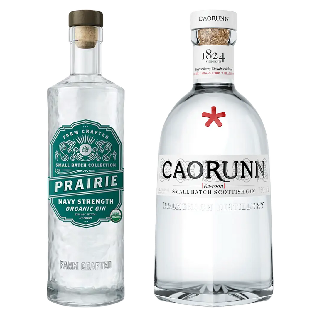Prairie Navy Strength Gin Small Batch Collection & Caorunn Dry Gin Highland Strength Bundle