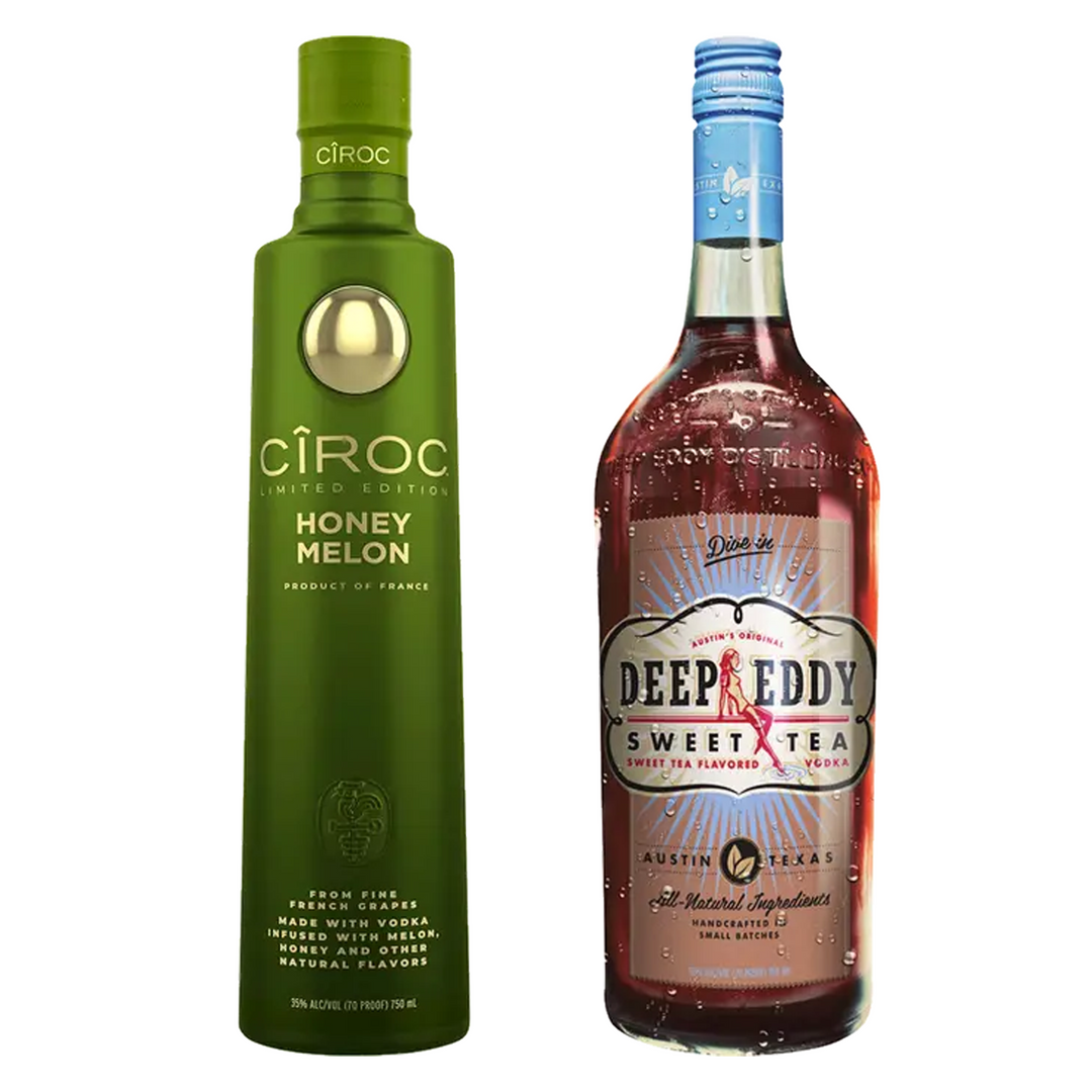 Ciroc Honey Melon Flavored Vodka Limited Edition & Deep Eddy Sweet Tea Flavored Vodka Bundle