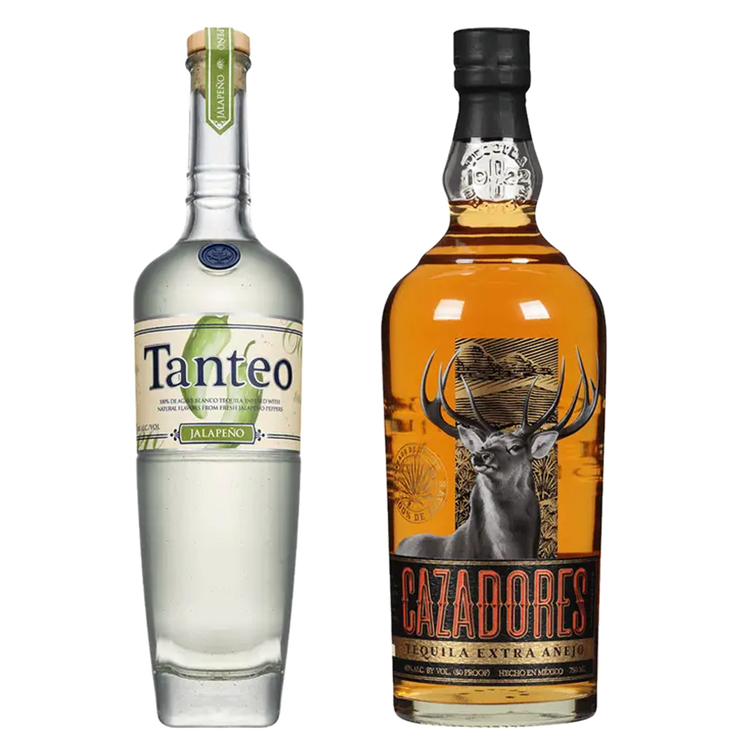 Tanteo Tequila Blanco Jalapeno & Cazadores Tequila Extra Anejo Bundle