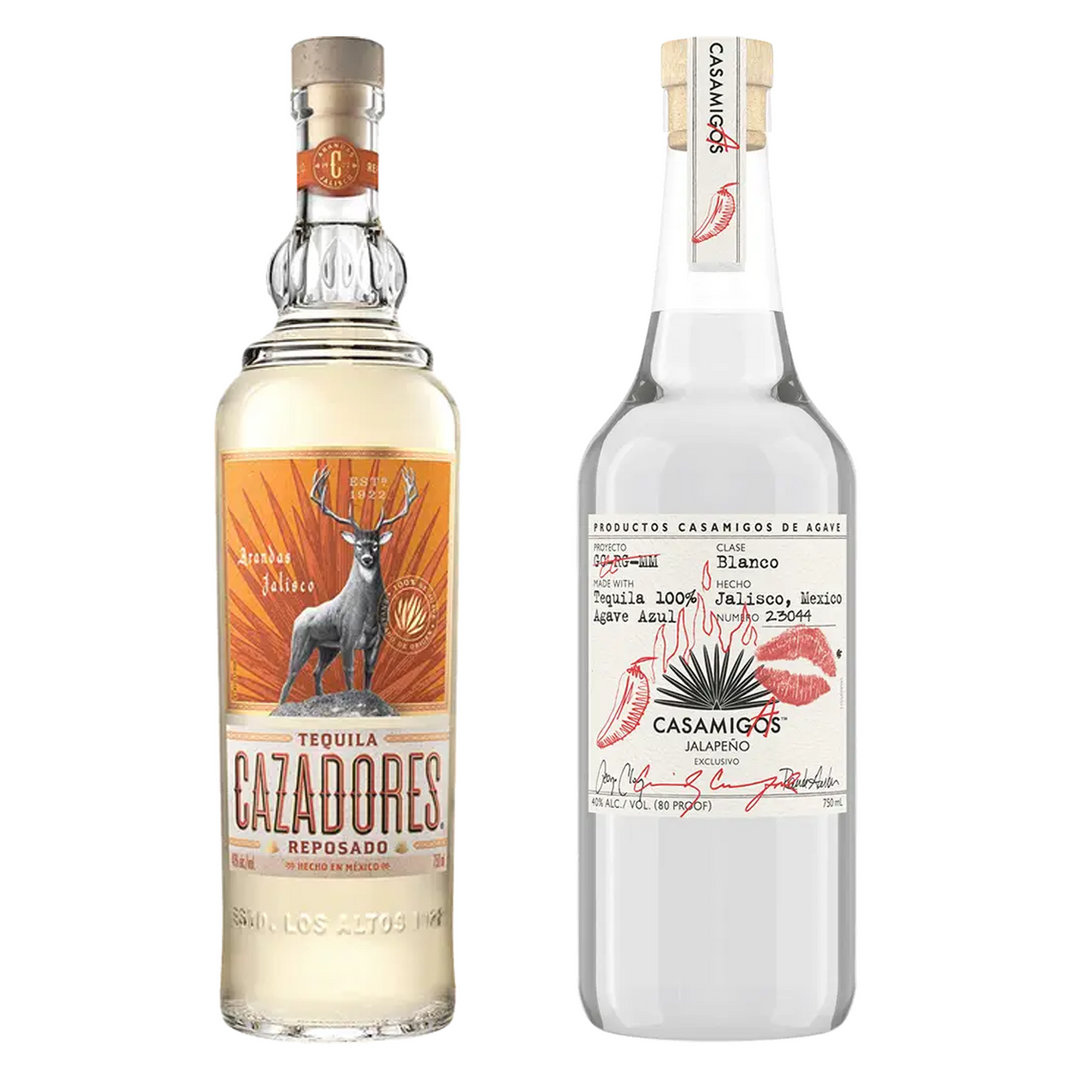 Cazadores Tequila Reposado & Casamigos Casamigas Tequila Blanco Jalapeno Flavored Bundle