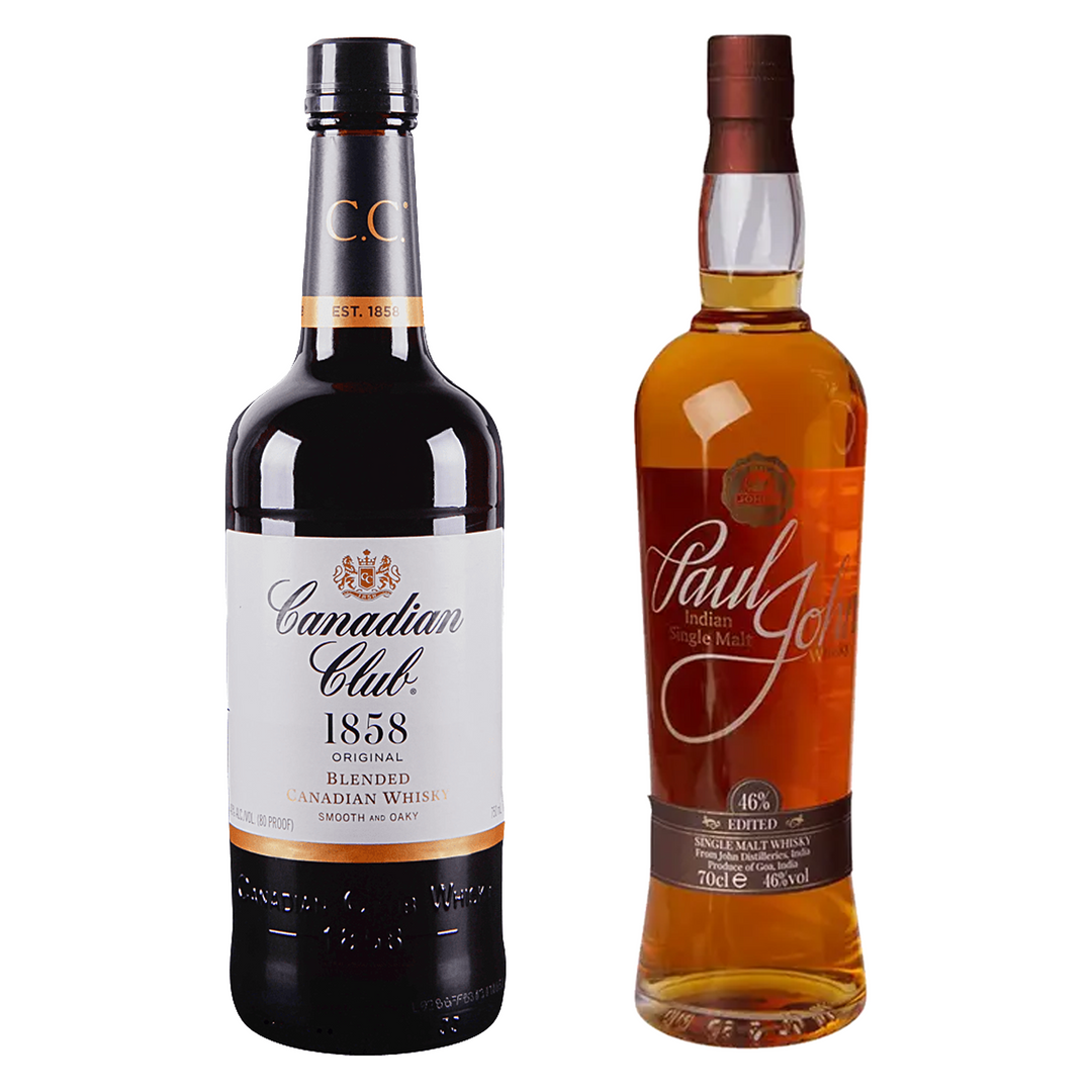 Canadian Club Canadian Whisky & Paul John Single Malt Whisky Unpeated Nirvana Bundle