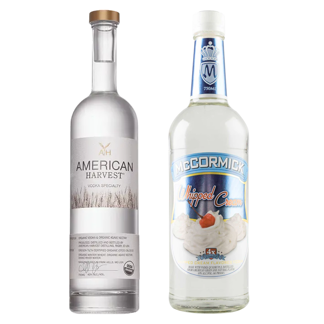 American Harvest Organic Vodka & McCormick Whipped Cream Vodka Bundle