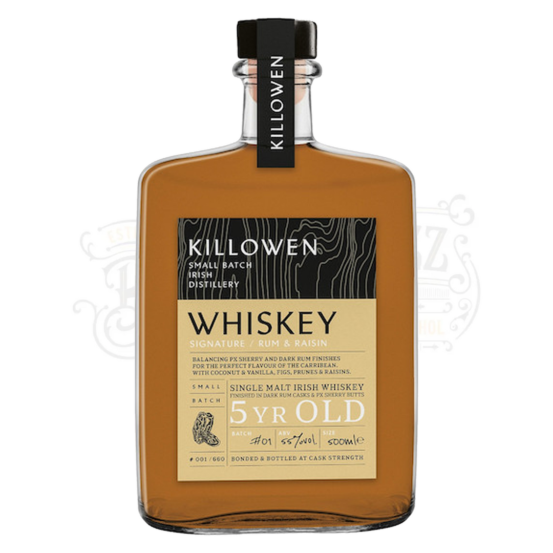Killowen Single Malt Irish Whiskey Rum & Raisin Px Sherry Butt & Dark Rum Cask Finish 700ml
