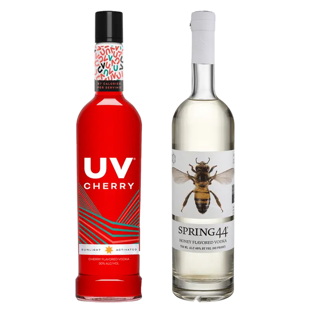 Uv Cherry Flavored Vodka & Spring 44 Honey Flavored Vodka Bundle