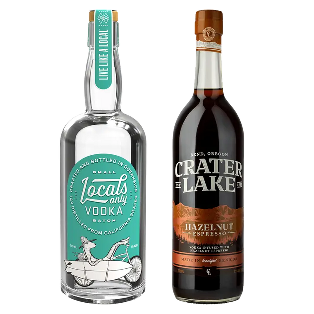 Locals Only Straight Vodka & Crater Lake Hazelnut Espresso Vodka Bundle