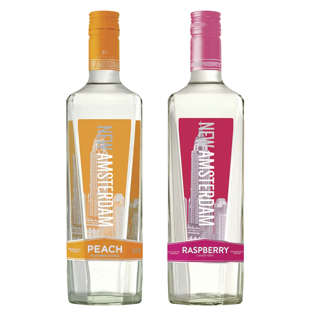 New Amsterdam Peach Vodka & New Amsterdam Raspberry Vodka Bundle
